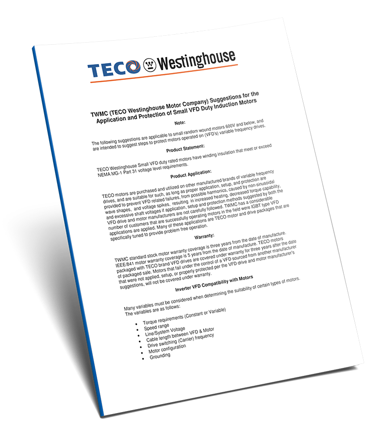 Teco Westinghouse® Letter